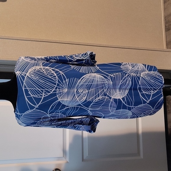 BANANA Republic 3/4 Sleeve Dress Blue/White Size M - Picture 5 of 10